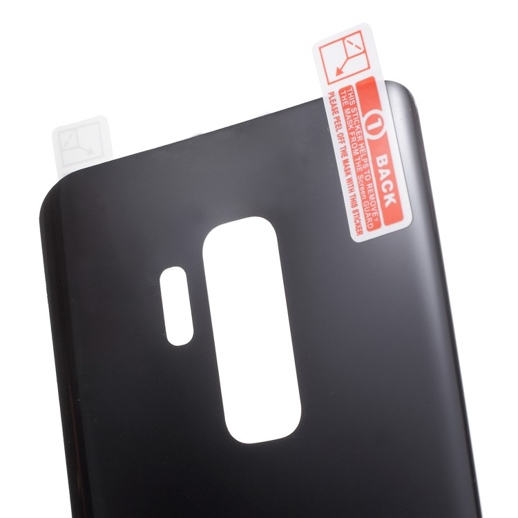 ANGIBABE Silk Print Tempered Glass Back Cover Film for Samsung Galaxy S9+ - Black-5