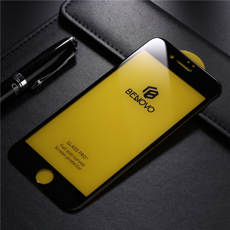 BENOVO 3D Tempered Glass Full Screen Coverage Protector for iPhone 8 - Black-1