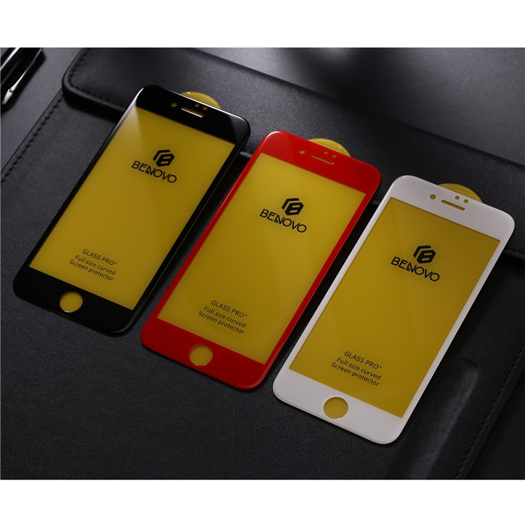 BENOVO 3D Tempered Glass Full Screen Coverage Protector for iPhone 8 - Black-8