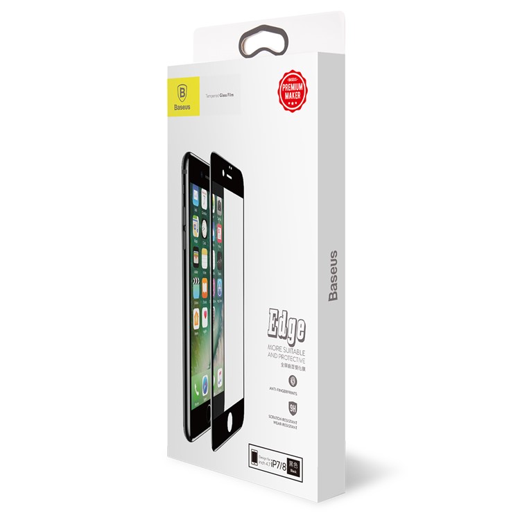 BASEUS 0.3mm 5D Curvou A Tela De Cobertura Completa Protetor De Vidro Temperado Para Iphone 8/7 4.7 Polegadas - Preto-9
