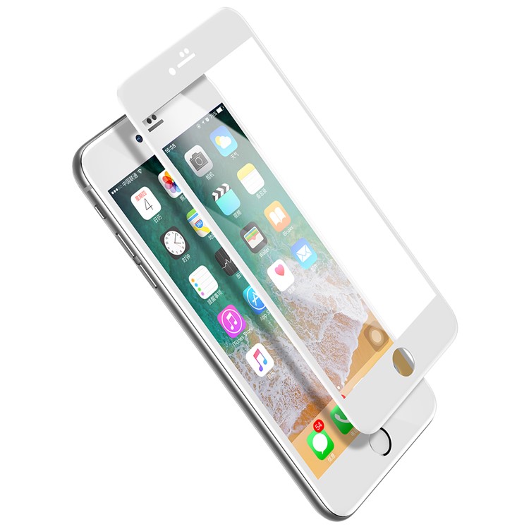 BASEUS Para Iphone 8/7 4.7 Polegadas 0.3mm 5D Curvado Tela De Cobertura Completa Temperado Vidro Protetor Filme De Guarda - Branco-7