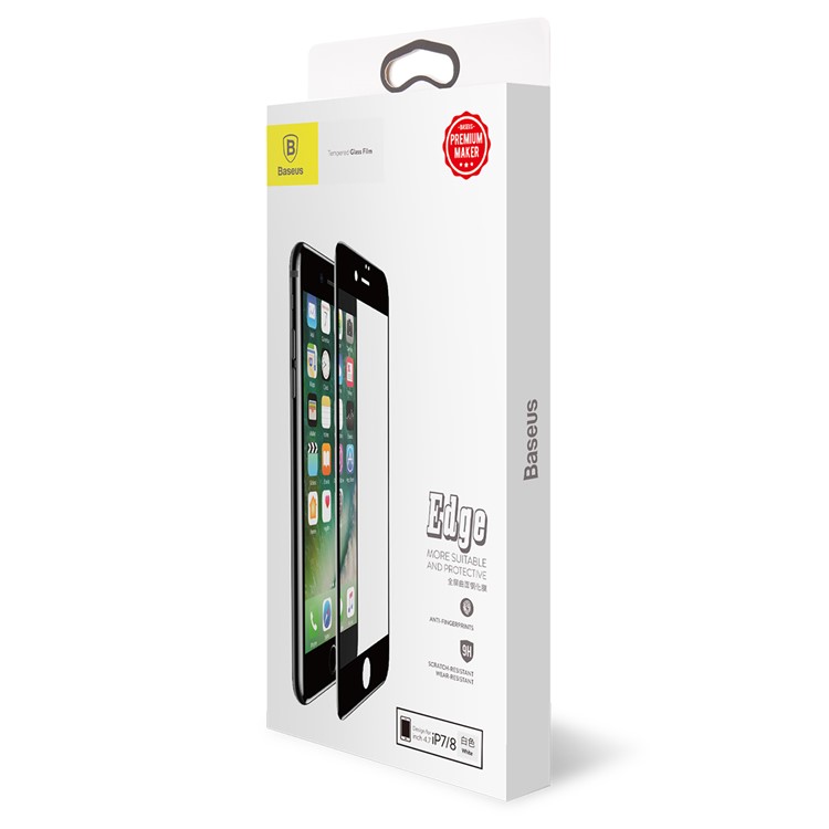 BASEUS Para Iphone 8/7 4.7 Polegadas 0.3mm 5D Curvado Tela De Cobertura Completa Temperado Vidro Protetor Filme De Guarda - Branco-9