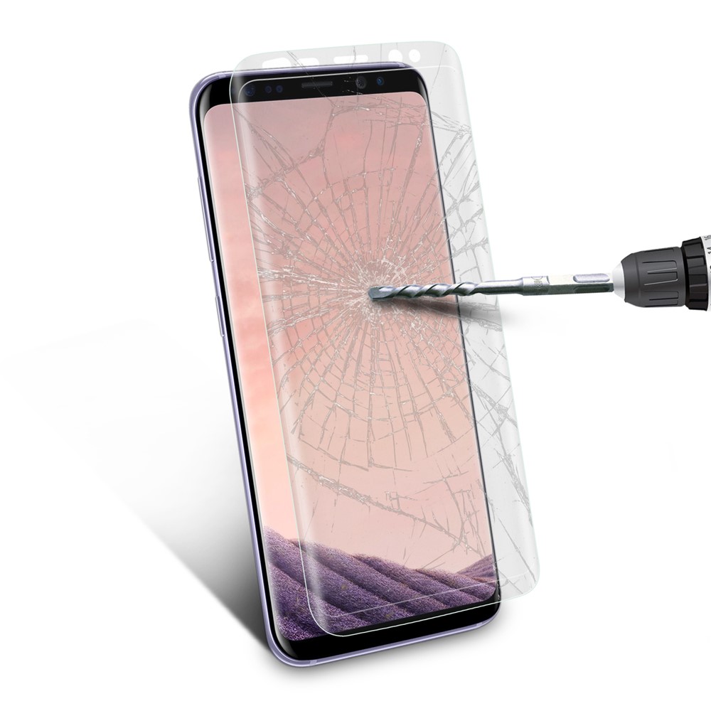 ANGIBABE 0.26mm Transparent Full Size Curved Tempered Glass Screen Film for Samsung Galaxy S9-3