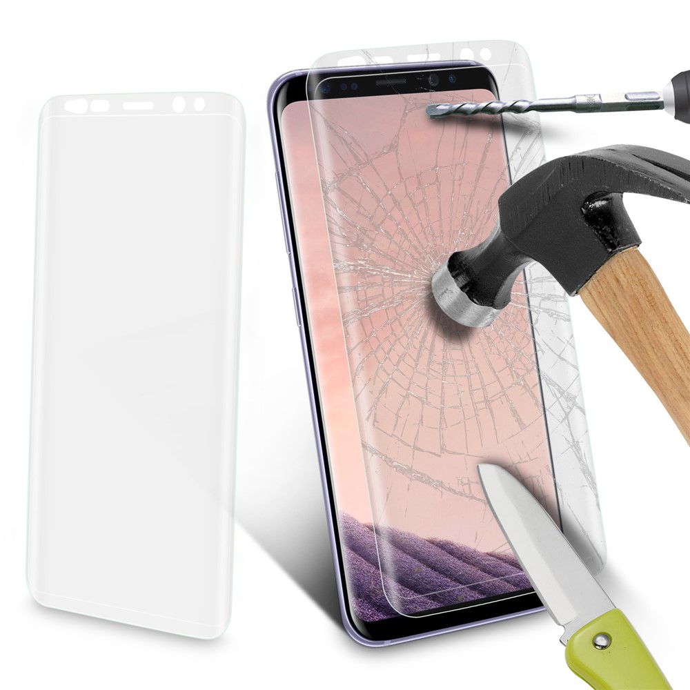 ANGIBABE 0.26mm Transparent Full Size Curved Tempered Glass Screen Film for Samsung Galaxy S9-4