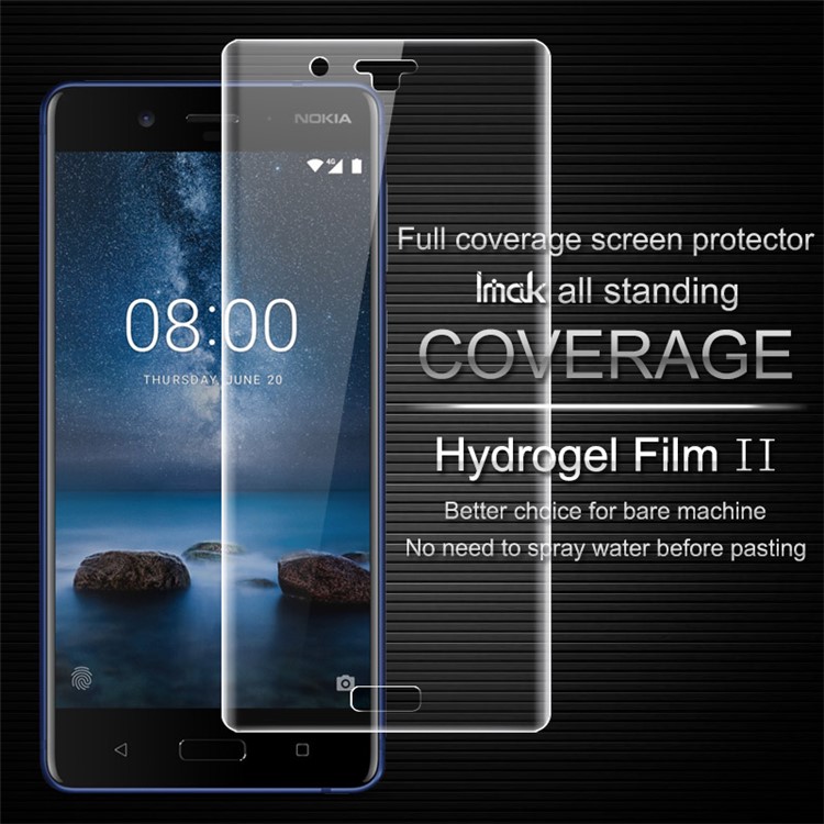 IMAK Soft Clearer Hydrogel Film II Full Cover Front Screen Protector Film for Nokia 8-3