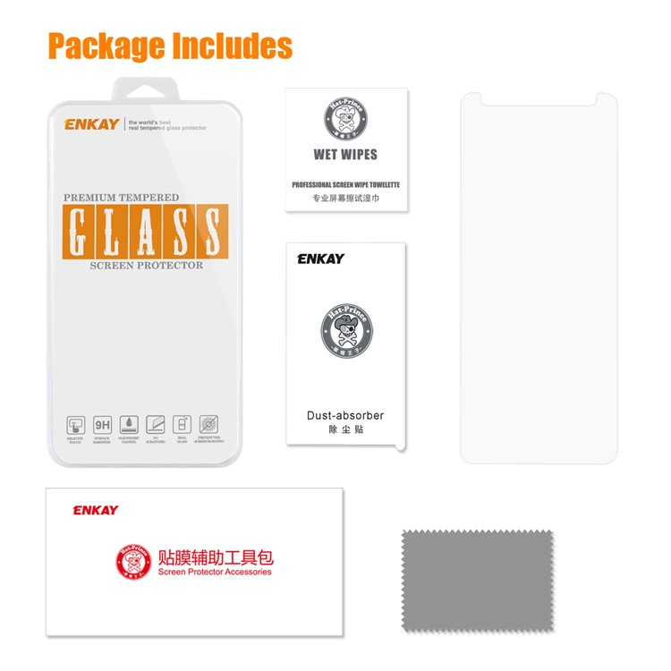 ENKAY 0.26mm 9H 2.5D Arc Edge Tempered Glass Screen Protector Film for Samsung Galaxy S9+-4