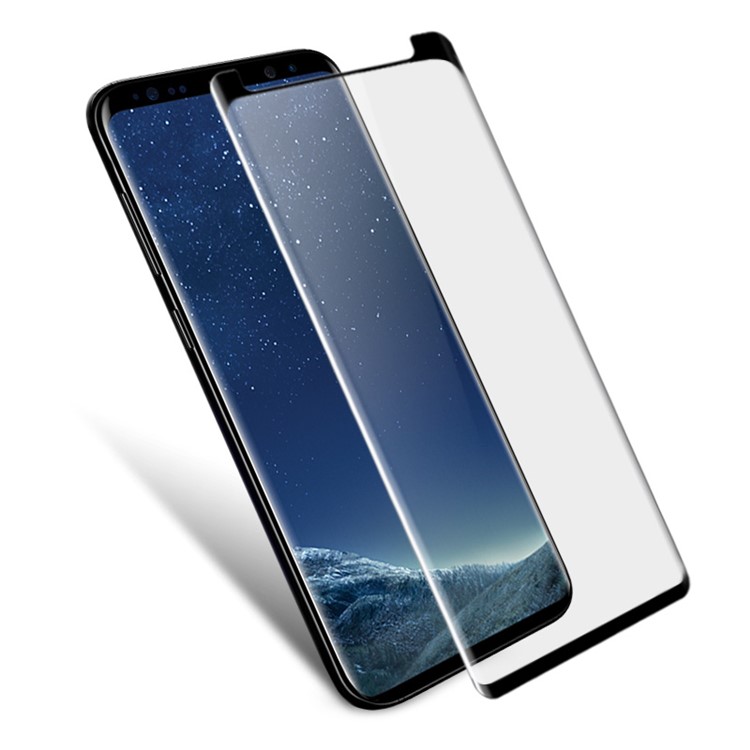 IMAK 3D Curved Full Size Tempered Glass Protector Guard Film for Samsung Galaxy S9 - Black-1