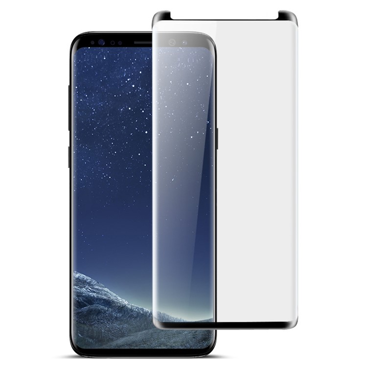 IMAK 3D Curved Full Size Tempered Glass Protector Guard Film for Samsung Galaxy S9 - Black-2