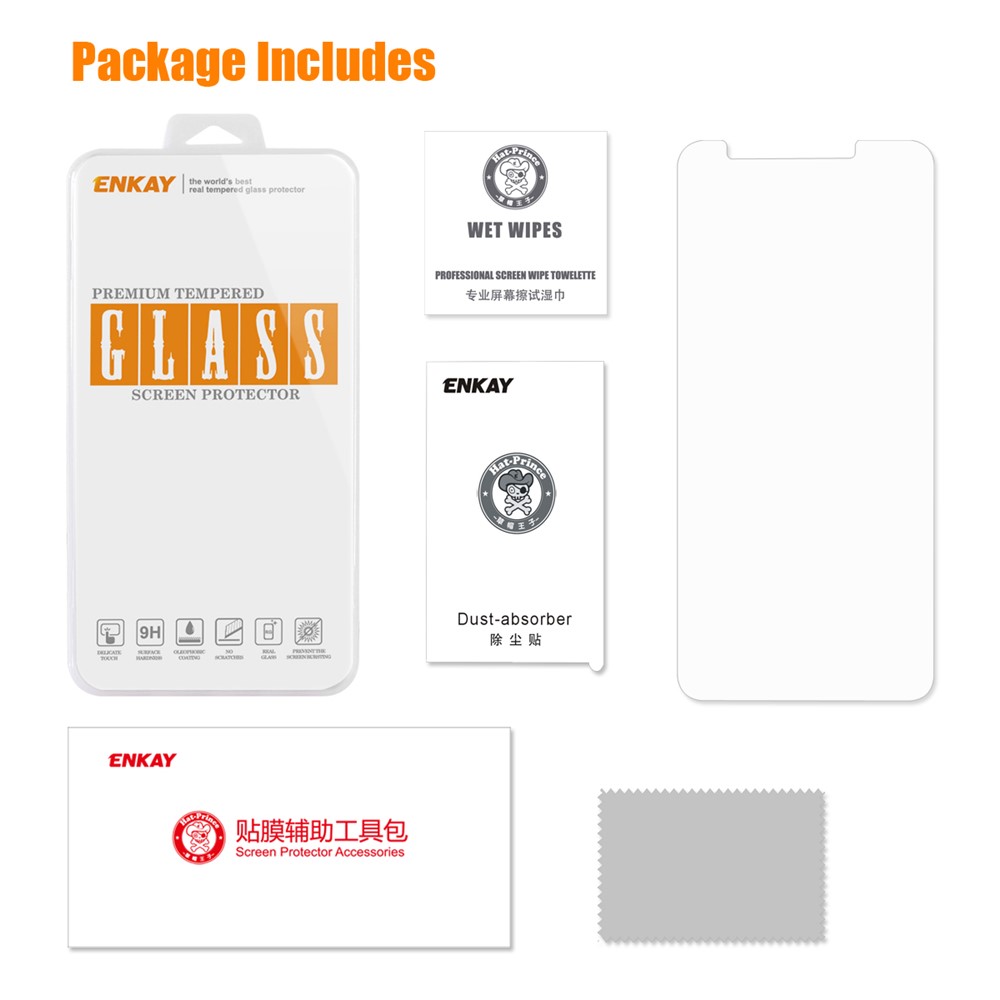 ENKAY 0.26mm 9H 2.5D Tempered Glass Screen Protector Film for Huawei P Smart/Enjoy 7S-7