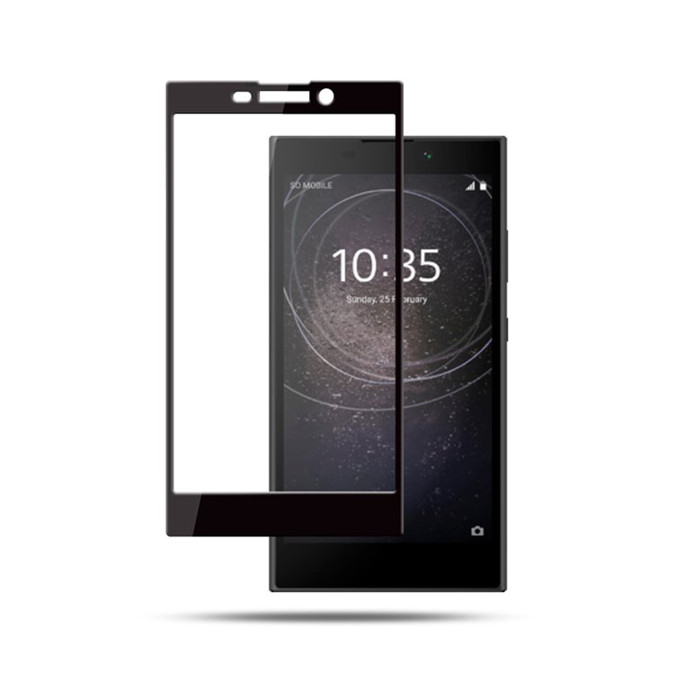 MOCOLO Silk Print Arc Edge Full Coverage Tempered Glass Screen Protector for Sony Xperia L2 - Black-1