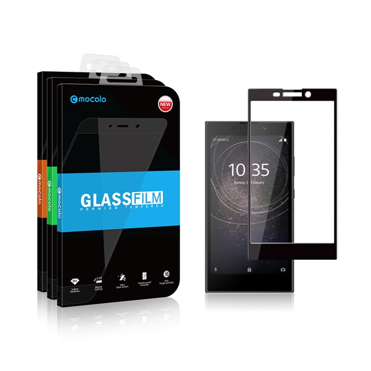 MOCOLO Silk Print Arc Edge Full Coverage Tempered Glass Screen Protector for Sony Xperia L2 - Black-6