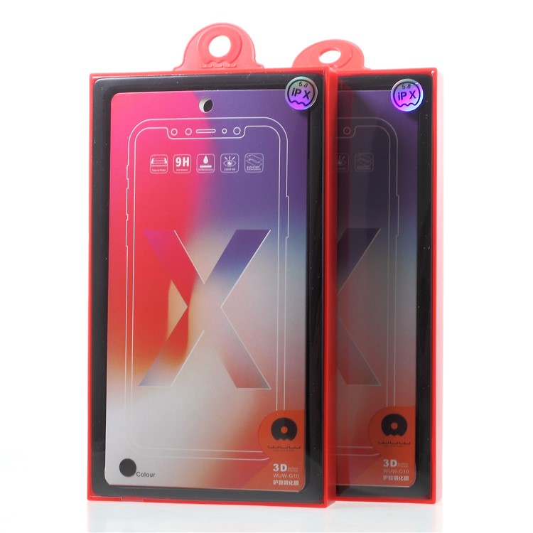 WUW for iPhone X/10 3D Eye-protection Anti-blue-ray Full Screen Tempered Glass Guard Film - Black-8