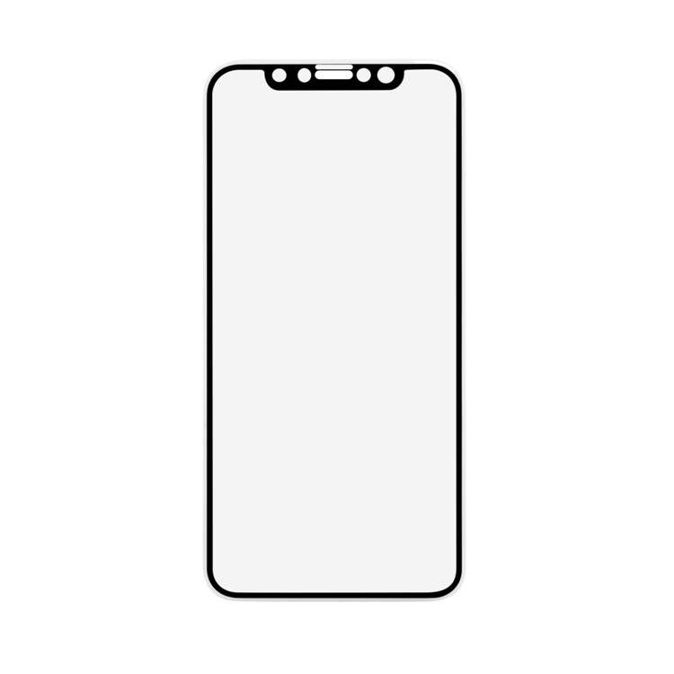 ANGIBABE for iPhone X 0.26mm 9H Full Size Soft TPU Edges Silk Print Tempered Glass Screen Protector - Black-2