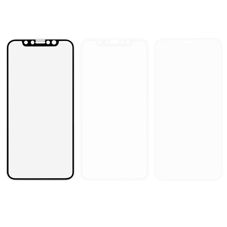 ANGIBABE for iPhone X 0.26mm 9H Full Size Soft TPU Edges Silk Print Tempered Glass Screen Protector - Black-9