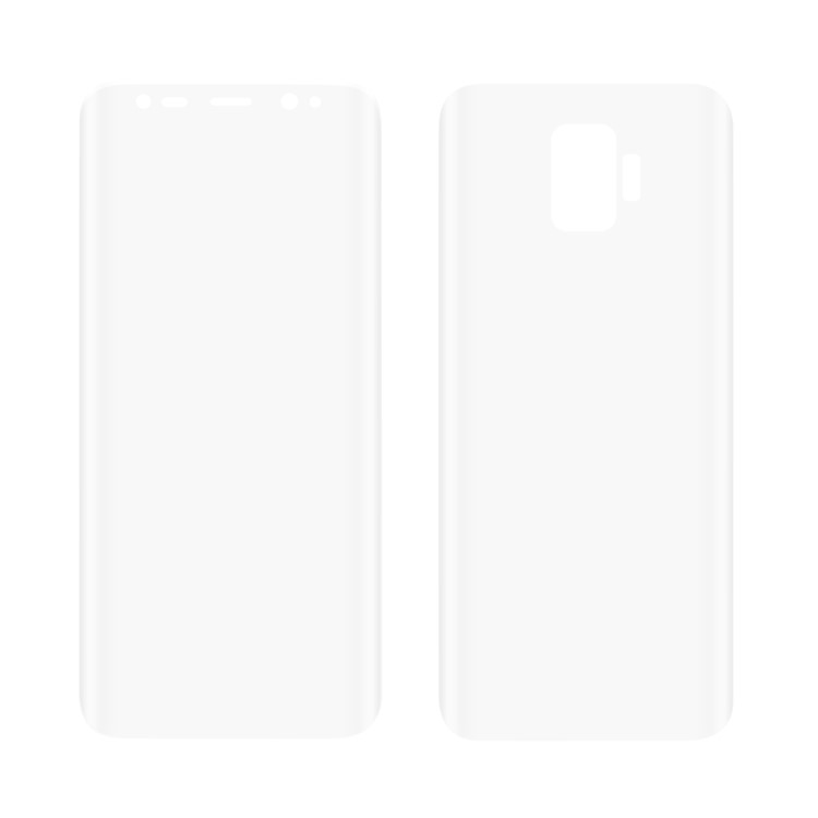 ANGIBABE 0.1mm PET Full Coverage Front Screen + Back Cover Protector Film for Samsung Galaxy S9 SM-G960 (Curved Edge) - Red-2