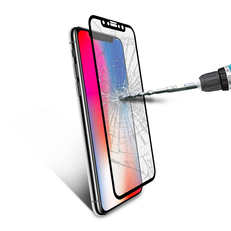ANGIBABE 0.18mm Silk Printing 6D Full Tempered Glass Screen Protector Film for iPhone X(Ten)-2