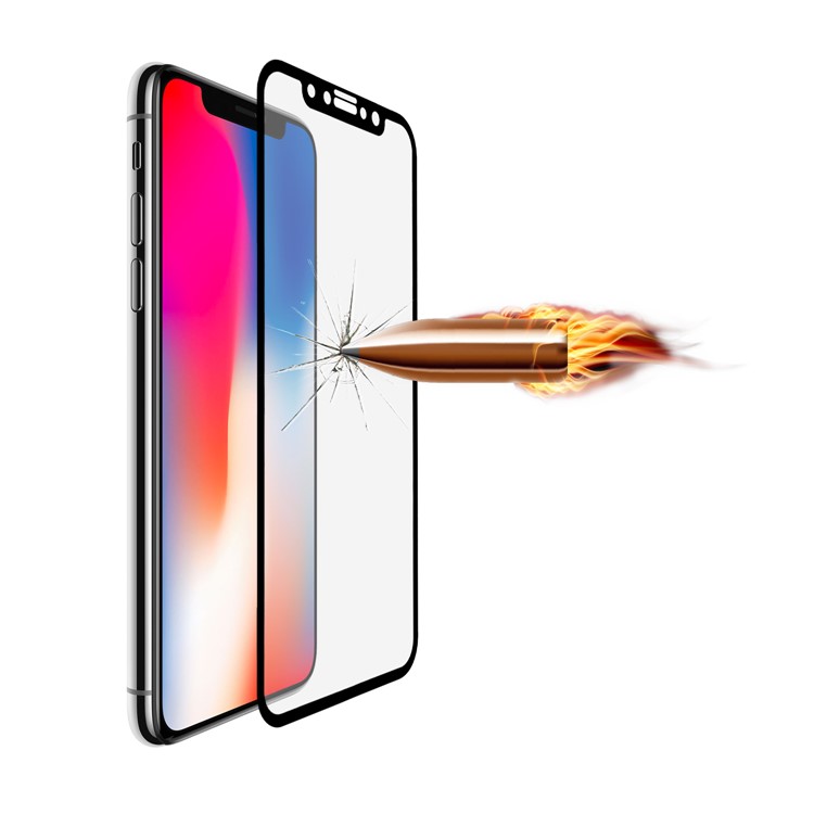 ANGIBABE 0.18mm Silk Printing 6D Full Tempered Glass Screen Protector Film for iPhone X(Ten)-5