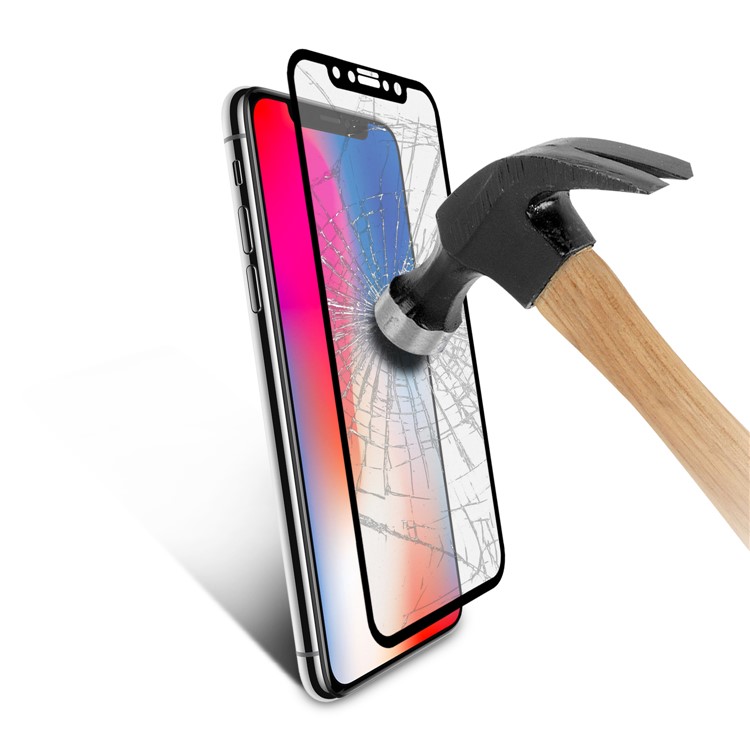 ANGIBABE 0.18mm Silk Printing 6D Full Tempered Glass Screen Protector Film for iPhone X(Ten)-8