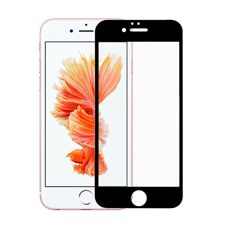 ANGIBABE for iPhone 6s/6 0.18mm Silk Printing 6D Full Coverage Tempered Glass Screen Protector - Black-1