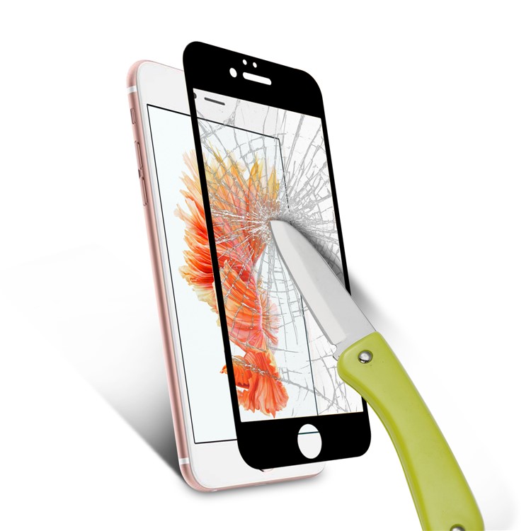 ANGIBABE for iPhone 6s/6 0.18mm Silk Printing 6D Full Coverage Tempered Glass Screen Protector - Black-5
