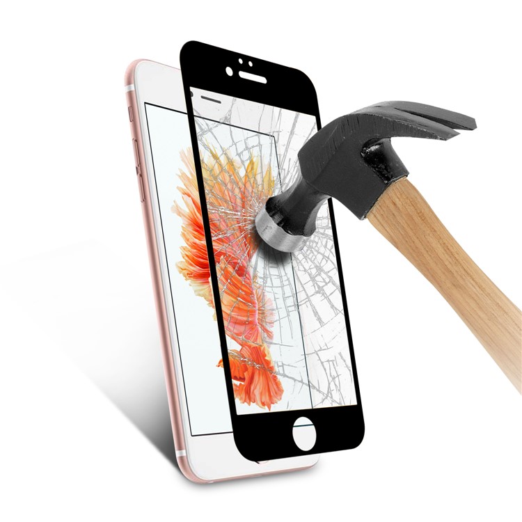 ANGIBABE for iPhone 6s/6 0.18mm Silk Printing 6D Full Coverage Tempered Glass Screen Protector - Black-6