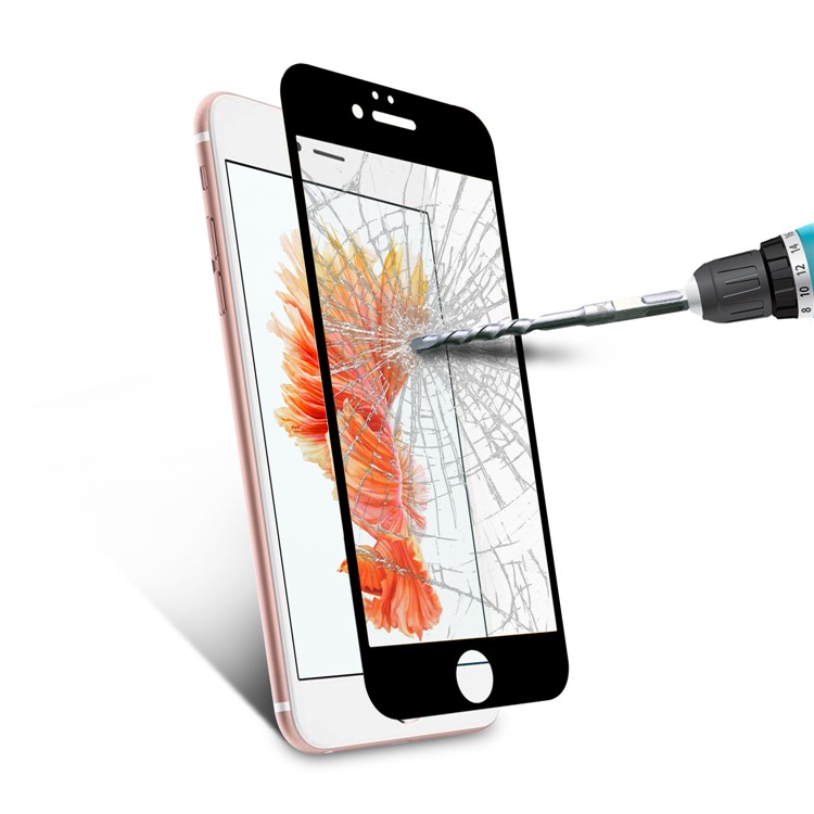 ANGIBABE for iPhone 6s/6 0.18mm Silk Printing 6D Full Coverage Tempered Glass Screen Protector - Black-7