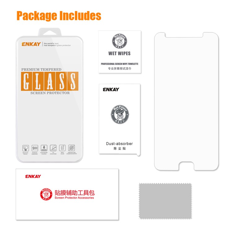 ENKAY 0.26mm 9H Tempered Glass Screen Protector Film 2.5D Arc Edge for OPPO R11-4