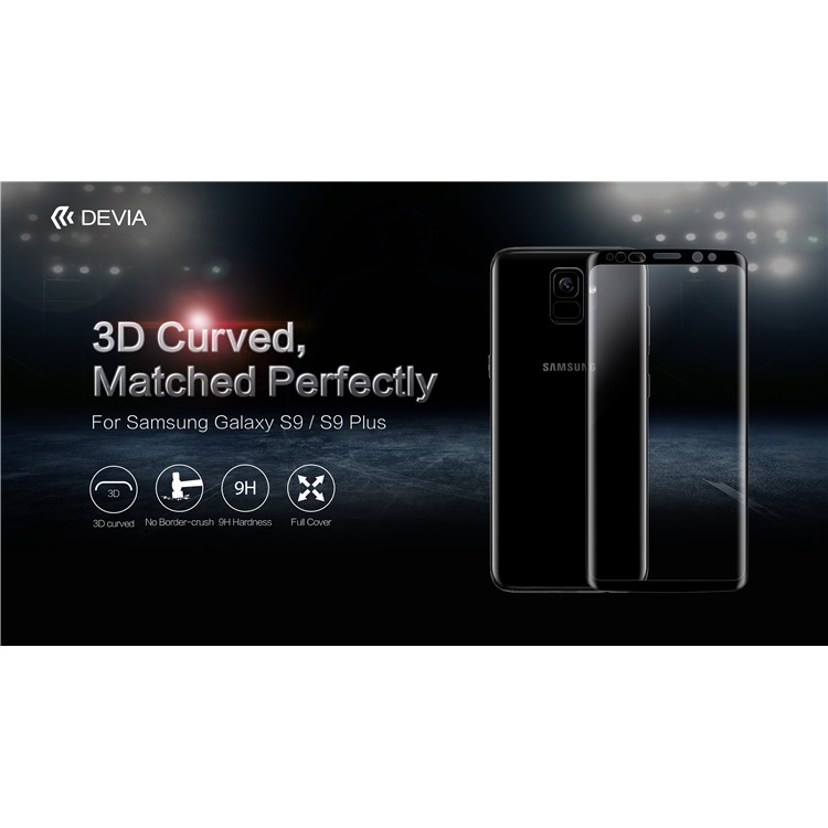 DEIVA Full Screen 3D Curved Tempered Glass Protector Guard Film for Samsung Galaxy S9 G960-2