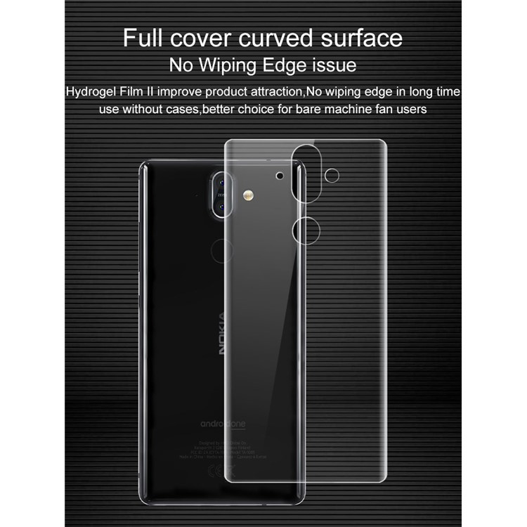 IMAK Soft Clearer Hydrogel Film II for Nokia 8 Sirocco Full Coverage Back Protector Film-7