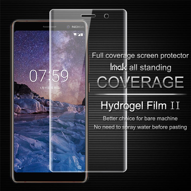 IMAK Soft Clearer Hydrogel Film II for Nokia 7 plus Full Covering Front Screen Protector Film-3