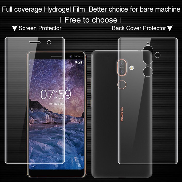 IMAK Soft Clearer Hydrogel Film II for Nokia 7 plus Full Coverage Back Protector Film-6