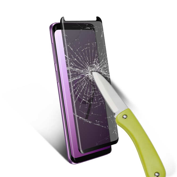 ANGIBABE Anti-spy Silk Printing Komplette Gehärtetem Glas Bildschirm Film Für Samsung Galaxy S9 G960 - Schwarz-5