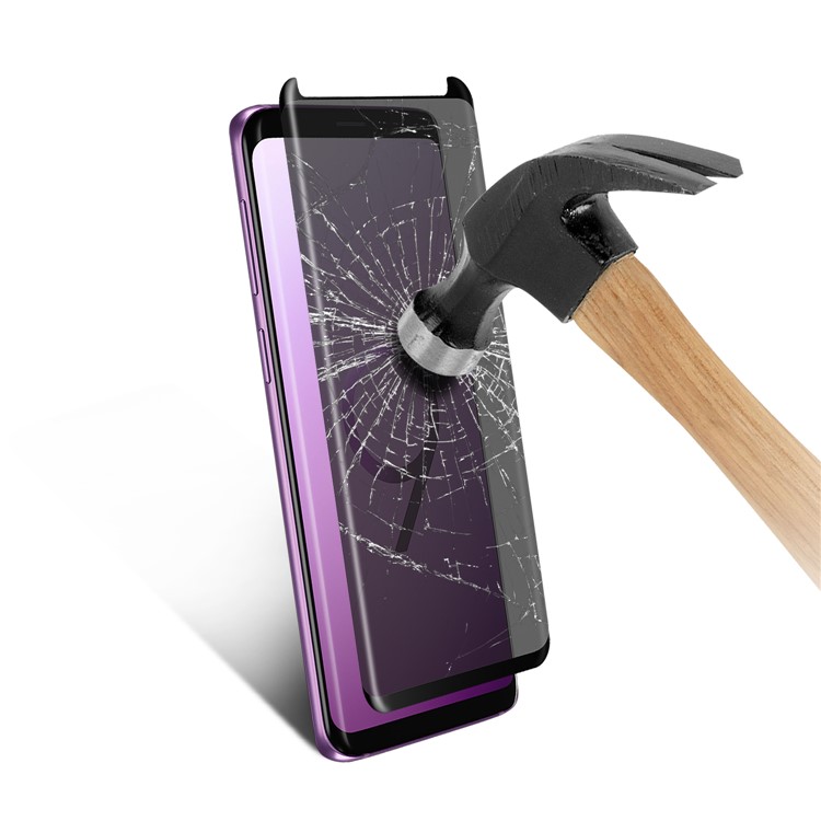 ANGIBABE Anti-spy Silk Printing Komplette Gehärtetem Glas Bildschirm Film Für Samsung Galaxy S9 G960 - Schwarz-6