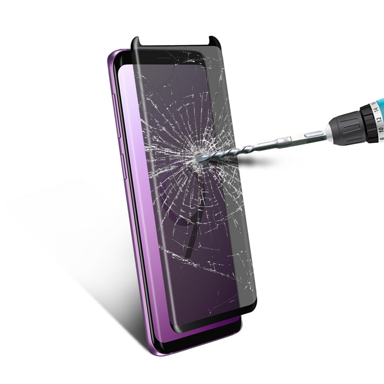 ANGIBABE Anti-spy Silk Printing Komplette Gehärtetem Glas Bildschirm Film Für Samsung Galaxy S9 G960 - Schwarz-7