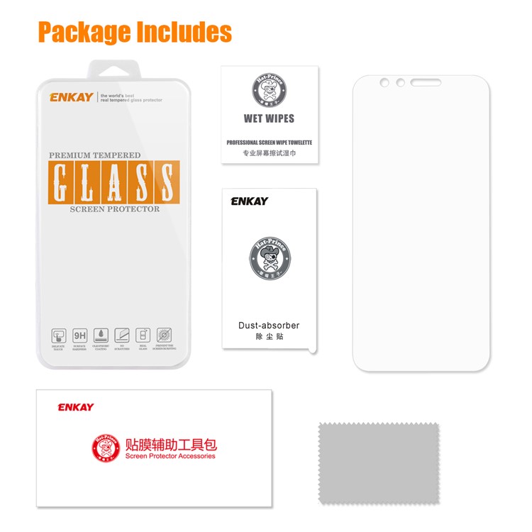 ENKAY 0.26mm 9H 2.5D Tempered Glass Screen Protector for Huawei Honor 9 Lite/9 Youth Edition-7