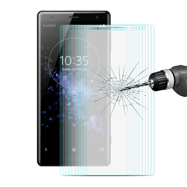 10 Teile / Los ENKAY 0,26mm 9 H 2,5D Arc Rand Gehärtetem Glas Displayschutzfolie Film Für Sony Xperia XZ2-1