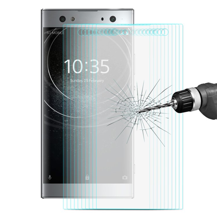 10 Teile / Los ENKAY 0,26mm 9 H 2.5D Arc Rand Gehärtetem Glas Displayschutzfolie Für Sony Xperia XA2 Ultra-1
