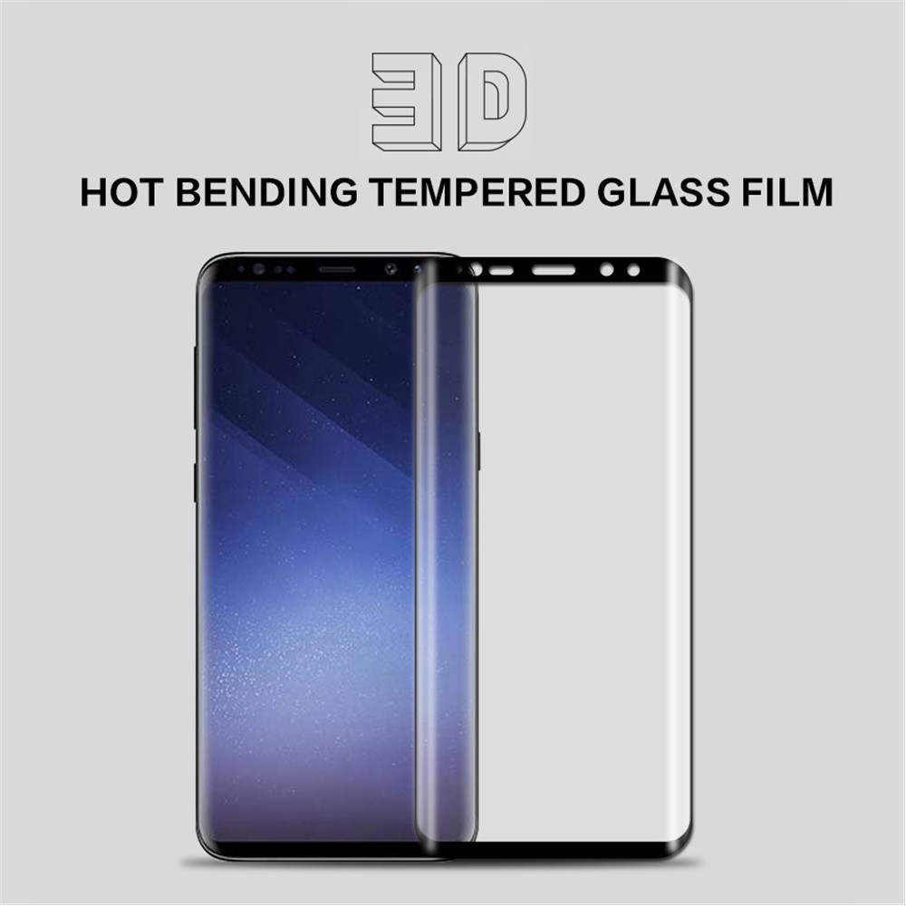 Mofi 3D Curvado Tamanho De Vidro Temperado De Tamanho De Vidro Para Samsung Galaxy S9 + G965 - Preto