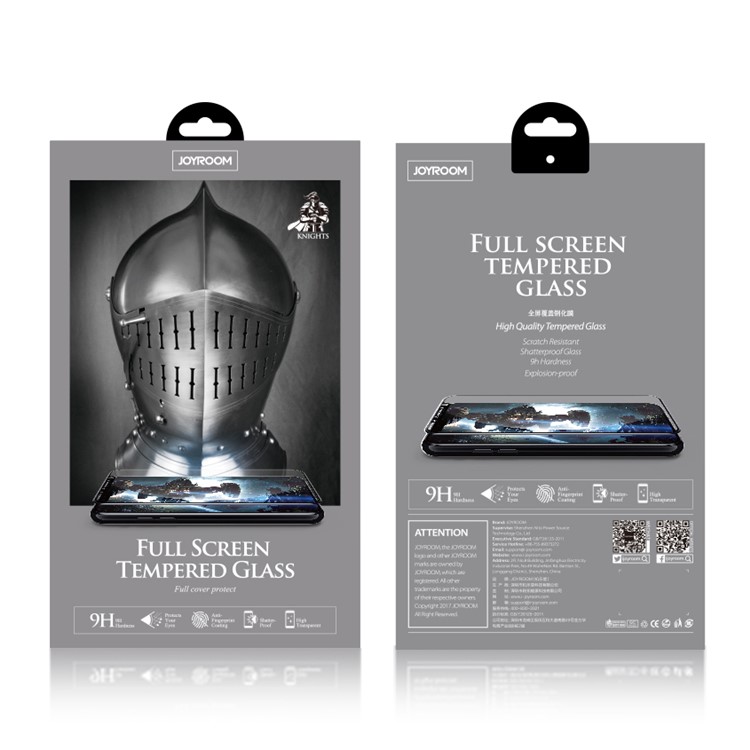 JOYROOM Knights Series 3D Curved HD Clear Tempered Glass Screen Full Cover Film for iPhone X-6