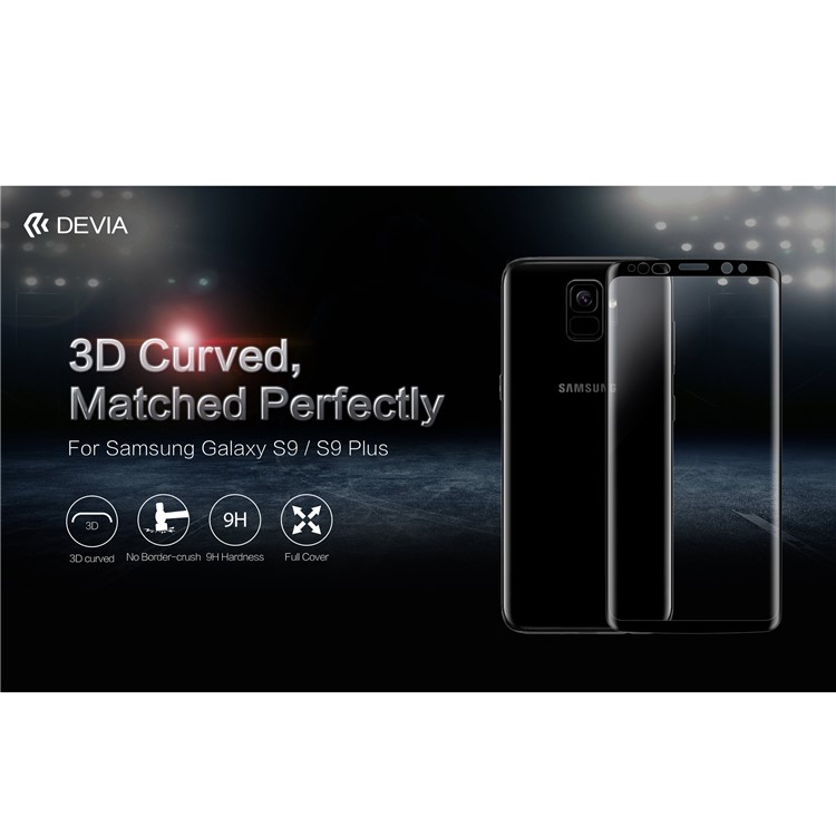 DEIVA Full Screen 3D Curved Tempered Glass Protector for Samsung Galaxy S9+ G965-3