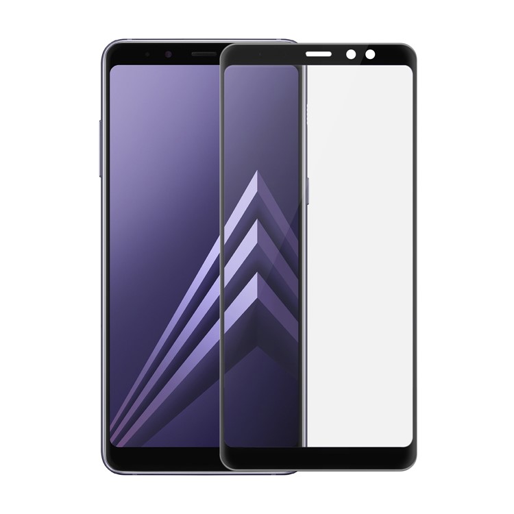 ANGIBABE for Samsung Galaxy A8 (2018) 0.26mm 9H Curved Silk Print Tempered Glass Full Screen Protector - Black-2
