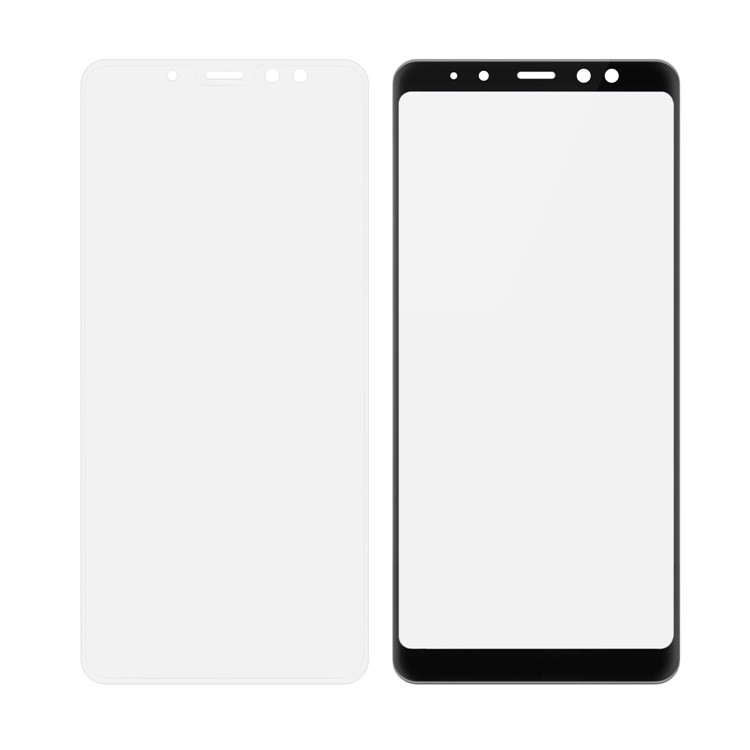 ANGIBABE for Samsung Galaxy A8 (2018) 0.26mm 9H Curved Silk Print Tempered Glass Full Screen Protector - Black-9