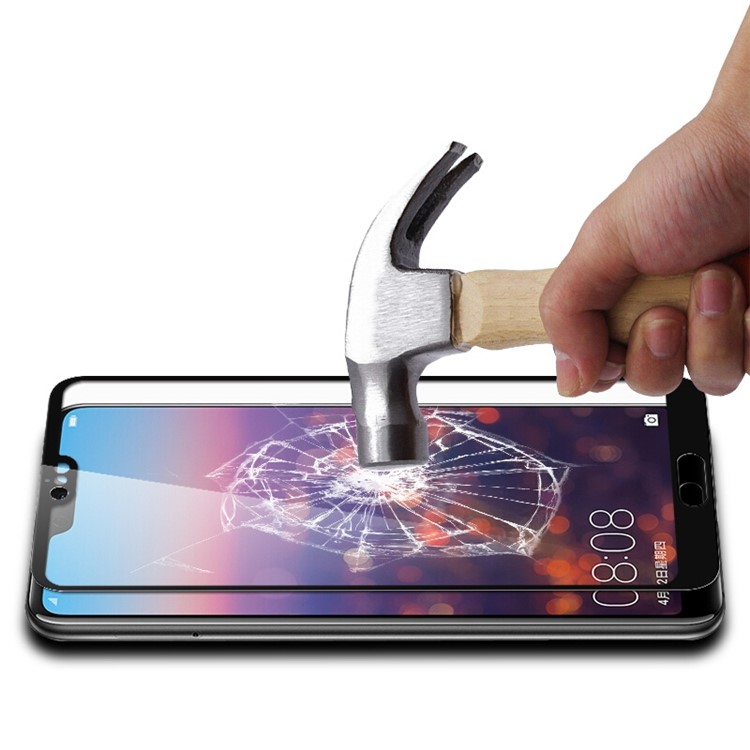 Silk Printing Full Size Tempered Glass Screen Protector for Huawei P20 - Black-2