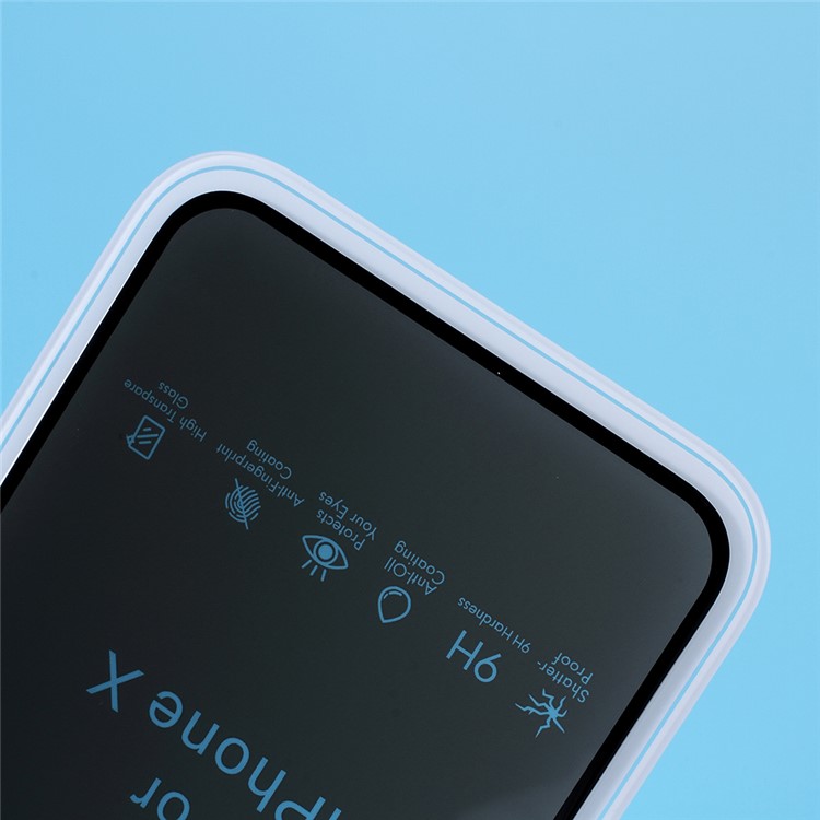 RURIHAI PRO+ 0.26MM Anti-peep Full Screen Tempered Glass Protector for iPhone X-8