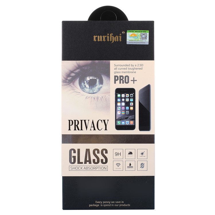 RURIHAI PRO+ 0.26mm 180 Degree Anti-peep Full Size Screen Tempered Glass Protector for iPhone 8 Plus / 7 Plus 5.5 inch - Black-9