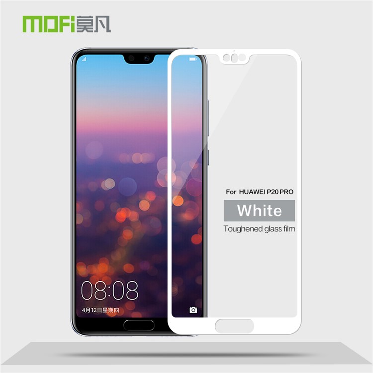MOFI 9H Anti-éclat 2.5D Arc Bord Pleine Taille En Verre Trempé Film De Garde D'écran Pour Huawei P20 Pro - Blanc-2