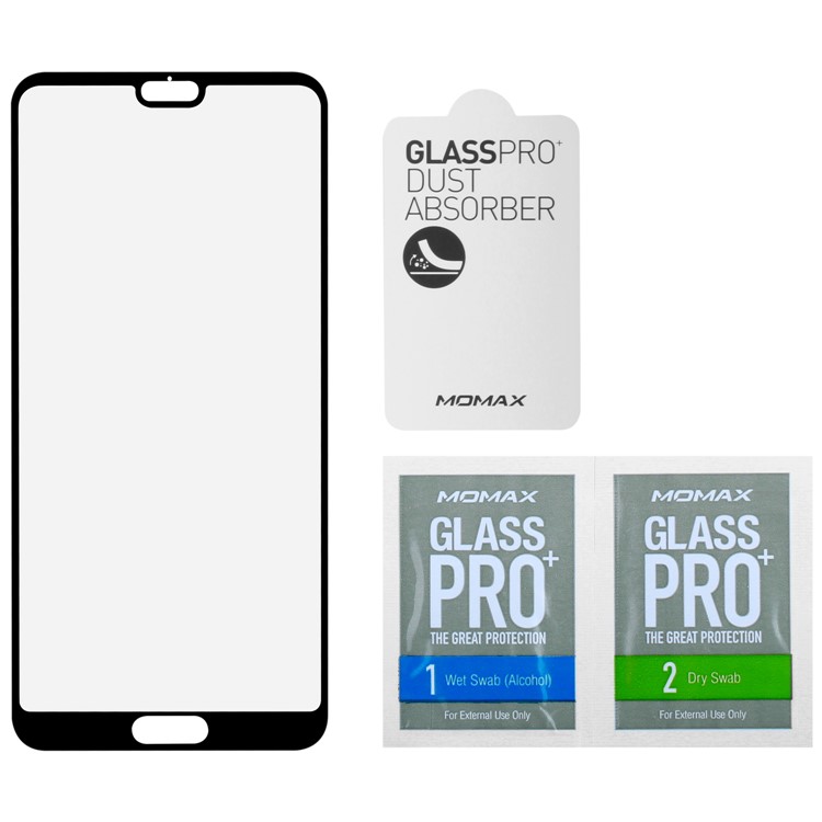 MOMAX 0.3mm Pleine Taille Anti-explosion Film De Protection En Verre Trempé Pour Huawei P20 Pro - Noir-7