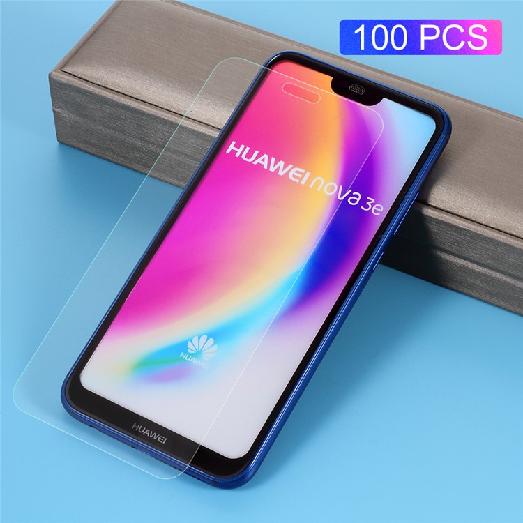 100 Stücke / Set 0,3mm Arc Rand Gehärtetem Glas Bildschirm Schutzfolie Für Huawei P20 Lite / Nova 3e-1