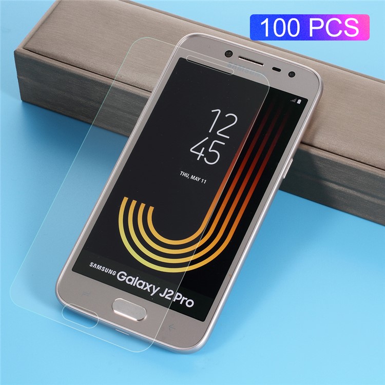 100PCS/Pack 0.3mm Tempered Glass Screen Protector for Samsung Galaxy J2 Pro 2018 Arc Edge-1
