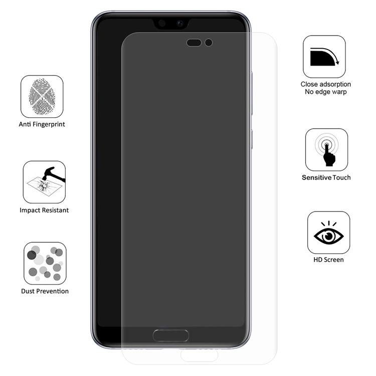 Chapeau Prince 0.1mm Protecteur D'écran Complet De La Couverture Anti-explosion Pour Huawei P20-5